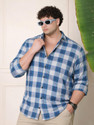 METRONAUT PLUS Men Checkered Casual Blue Shirt