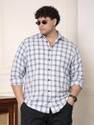 METRONAUT PLUS Men Checkered Casual White Shirt
