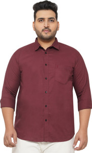 METRONAUT PLUS Men Solid Casual Maroon Shirt