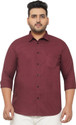 METRONAUT PLUS Men Solid Casual Maroon Shirt