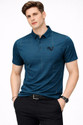 METRONAUT Printed Men Polo Neck Blue T-Shirt