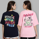 METRONAUT Printed Women Round Neck Multicolor T-Shirt