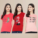 METRONAUT Printed Women Round Neck Multicolor T-Shirt
