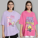 METRONAUT Printed Women Round Neck Multicolor T-Shirt