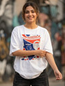 METRONAUT Printed Women Round Neck White T-Shirt