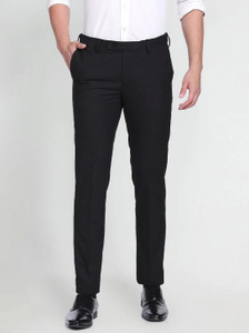 METRONAUT Slim Fit Men Black Trousers
