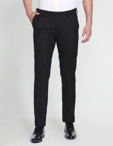 METRONAUT Slim Fit Men Black Trousers