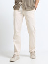 METRONAUT Straight Fit Men Cream Trousers