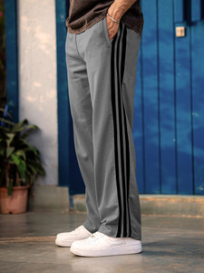 METRONAUT Striped Men Grey Track Pants