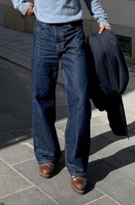 METRONAUT Wide Leg Men Dark Blue Jeans