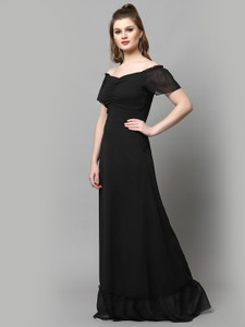 METRONAUT Women Maxi Black Full Length Dress