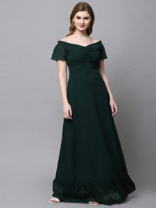 METRONAUT Women Maxi Green Full Length Dress