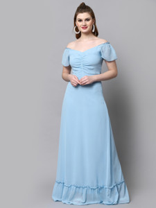 METRONAUT Women Maxi Light Blue Full Length