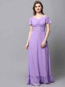 METRONAUT Women Maxi Purple Full Length Dress