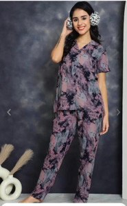 METRONAUT Women Printed Multicolor Night Suit Set