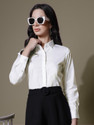 METRONAUT Women Slim Fit Solid Spread Collar Formal Shirt