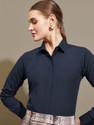 METRONAUT Women Slim Fit Solid Spread Collar Formal Shirt