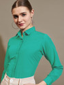 METRONAUT Women Slim Fit Solid Spread Collar Formal Shirt