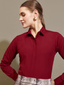 METRONAUT Women Slim Fit Solid Spread Collar Formal Shirt