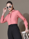 METRONAUT Women Slim Fit Solid Spread Collar Formal Shirt