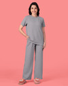 METRONAUT Women Solid Grey Top Pyjama
