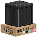 Metronic 4000 Pack Bubble Mailers 4x8 Inch Black Waterproof Bubble Mailer