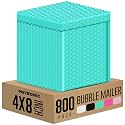 Metronic 4x8 Inch 800 Pack Teal Bubble Mailers Waterproof Padded Envelopes