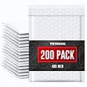 METRONIC 4x8 Inch Small Bubble Mailers 200 Pack White Padded Envelopes