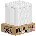 Metronic 800Pack Small Bubble Mailer 4x8 Inch White Bubble Mailers