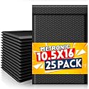 METRONIC Black Bubble Mailers 10.5x16 Inch 25 Pack Large Padded Envelopes