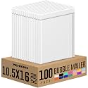 Metronic Bubble Mailer 10.5X16" White 100 Pack Waterproof Padded Envelopes