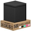 Metronic Bubble Mailers 10.5X16 Inch 500 Pack Black Padded Envelopes Bulk