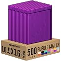 Metronic Bubble Mailers 10.5X16 Inch 500 Pack Purple Thick Padded Envelopes