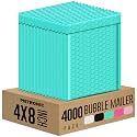 Metronic Bubble Mailers 4x8 Inch 4000 Pack Teal Waterproof Bubble Mailer
