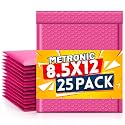 Metronic Bubble Mailers 8.5x12 Inch 25 Pack Pink Padded Envelopes Bulk #2