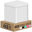 Metronic White Bubble Mailers 4x8 Inch 4000 Pack Padded Envelopes Self Seal