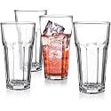 400 ML Water Glass Tumbler Highball Glasses Clear Iced Tea and Glasses for Drinking Cocktail, Juice, Milkshake, Coke, Soda, Dishwasher (5, 400 ML)