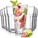 Italian 400 ML Water Glass Tumbler Highball Glasses Clear Iced Tea and Glasses for Drinking Cocktail, Juice, Milkshake,Easy to Clean (6, 400 ML)