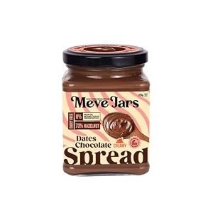 meve jars vegan creamy chocolate hazelnut spread with dates  73 hazelnuts 100 clean label  no refined sugar gluten free  healthy nut butter 350g