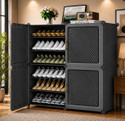 MEVIGO 12-Shelf-4-Door Plastic Cubort Shoe Rack Metal