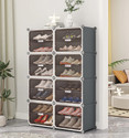 MEVIGO 16-Shelf-8-Door Plastic Cubort Shoe Rack Metal Shoe Rack
