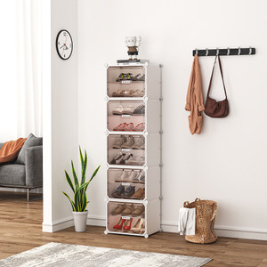 mevigo 5-door 10-shelf plastic cubort shoe rack metal shoe rack