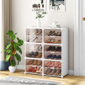 MEVIGO 6-Door 12-Shelf Plastic Cubort Shoe Rack Metal Shoe Rack
