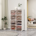 MEVIGO 8-Door 16-Shelf Plastic Shoe Rack Metal Shoe Rack
