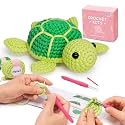 Mewaii Green Sea Turtle Crochet Kit for Beginners, 40% Extra Yarn