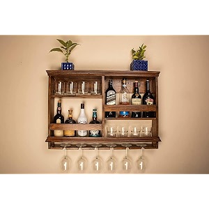 premium bar cabinet  delux mini bar cart with glass holders bottle rack amp drawer storage  solid sheesham bar furniture for home office rasturent amp hotels modern