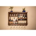 Premium Bar Cabinet | Delux Mini Bar Cart with Glass Holders, Bottle Rack & Drawer Storage | Solid Sheesham Bar Furniture for Home, Office, Rasturent & Hotels (Modern)