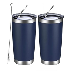 meway 20oz tumbler 4 pack double wall vacuum insulated travel mug bulk stainless steel tumblers with lid and straw durable powder coated coffee cups for cold amp hot drinks white 4