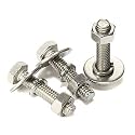 1/4-20 x 1 Hex Head Cap Screws Bolts and Nuts, Flat Washers, Spring Washers, Stainless Steel 18-8 (304), 10 Sets