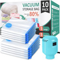 MEXERRIS 5 Jumbo/5 Large Vacuum Seal Bags with Electric Pump Travel Storage Vacuum Bags (Pack of 10)
